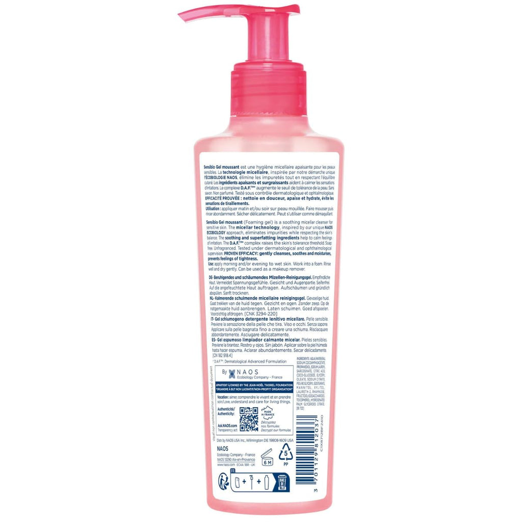 Sensibio Micellar Cleansing and Makeup Removing Foaming Gel for Sensitive Skin