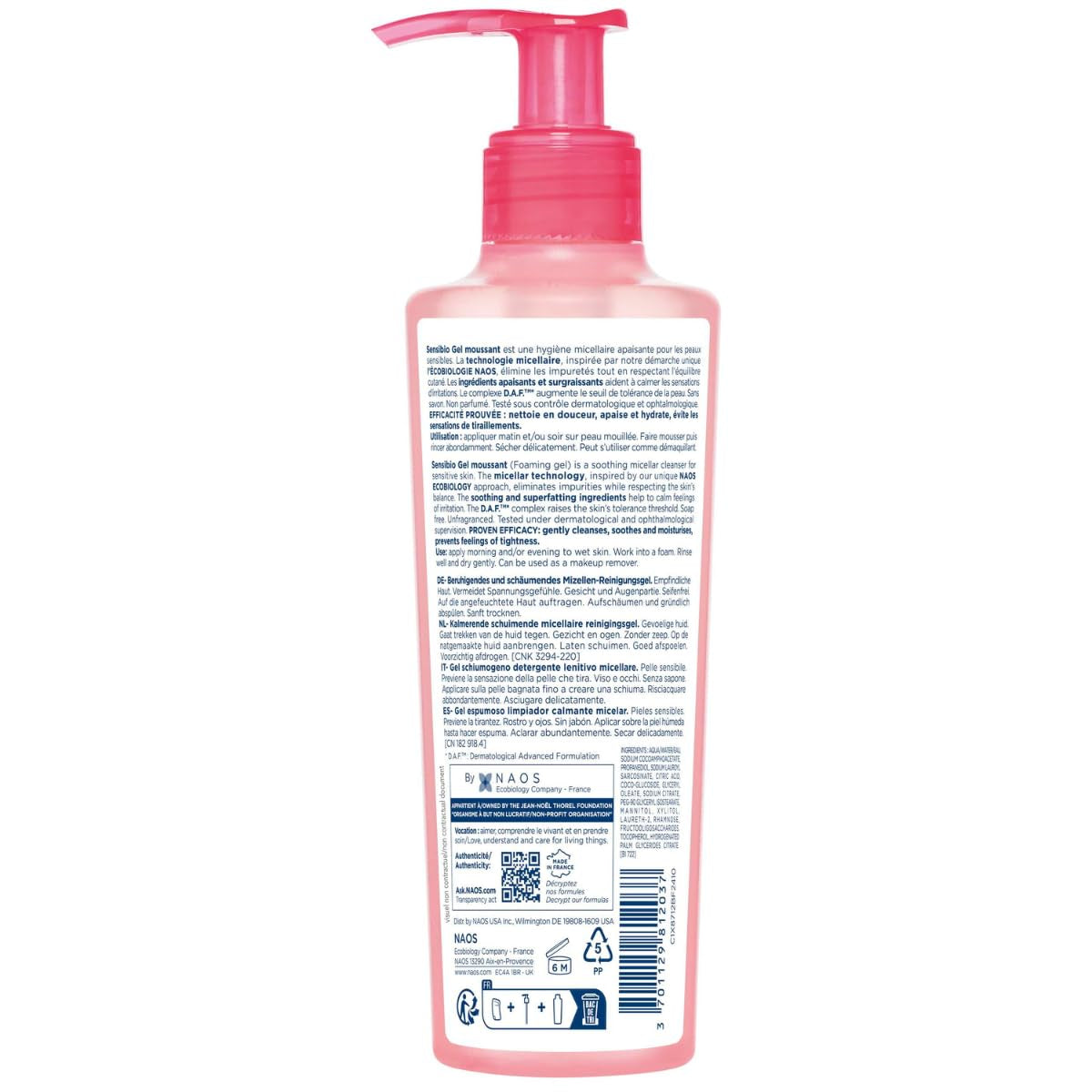 Sensibio Micellar Cleansing and Makeup Removing Foaming Gel for Sensitive Skin